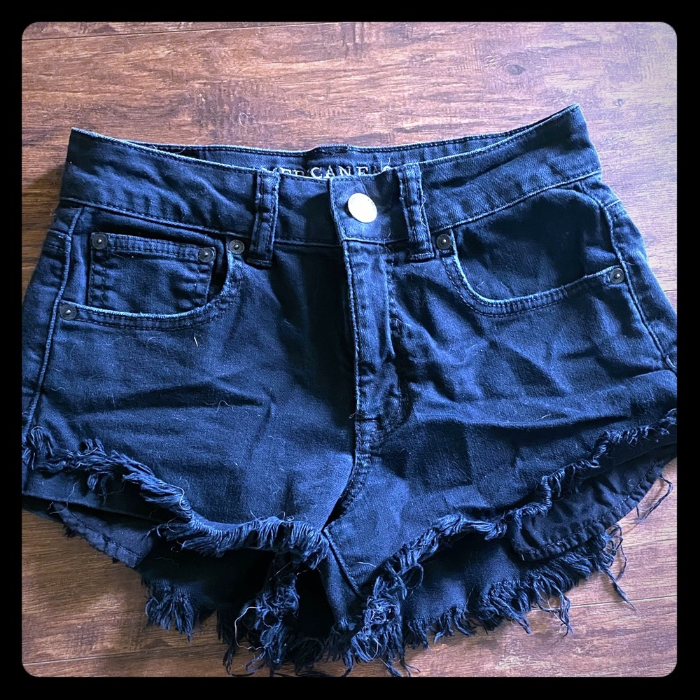 Black jean shorts